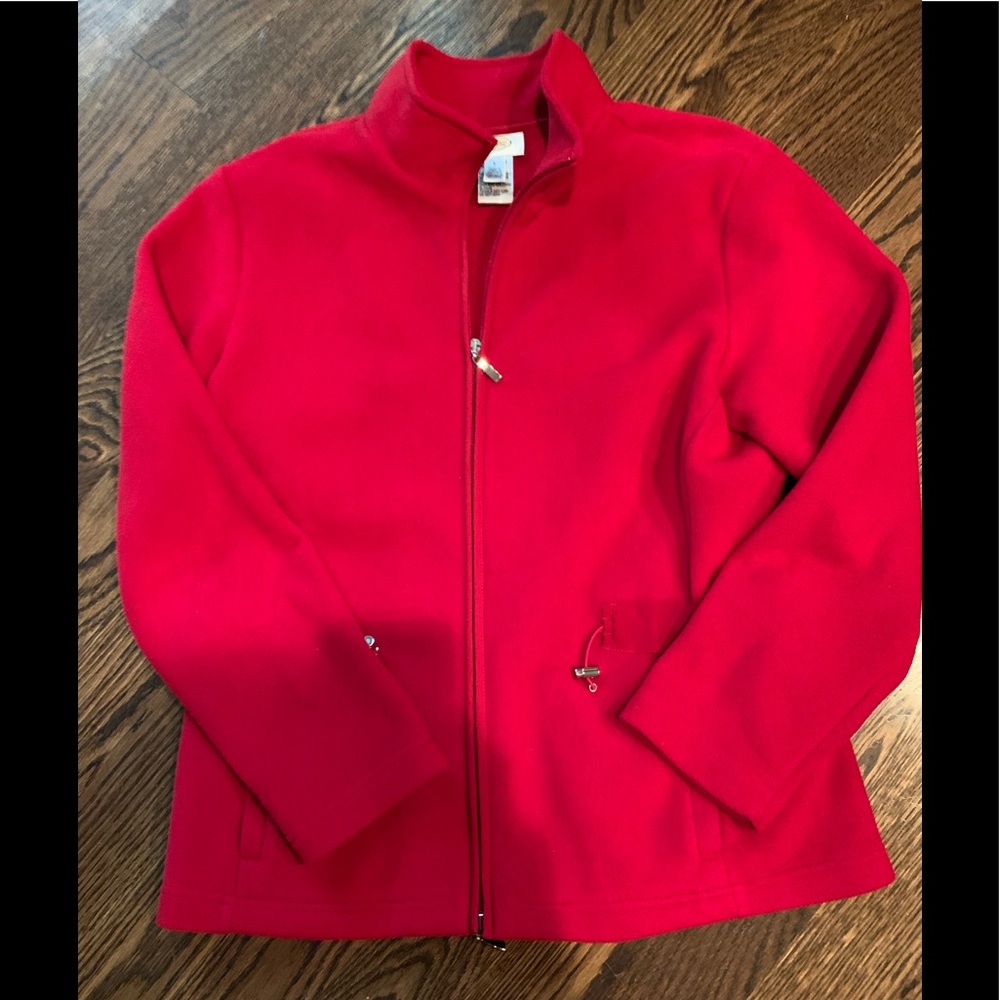 Talbot red fleece jacket. Size large.